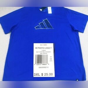 NEW..MEN 3XL ADIDAS PHOTO LOGO TEE (ROYAL BLUE)..HEAVIER
